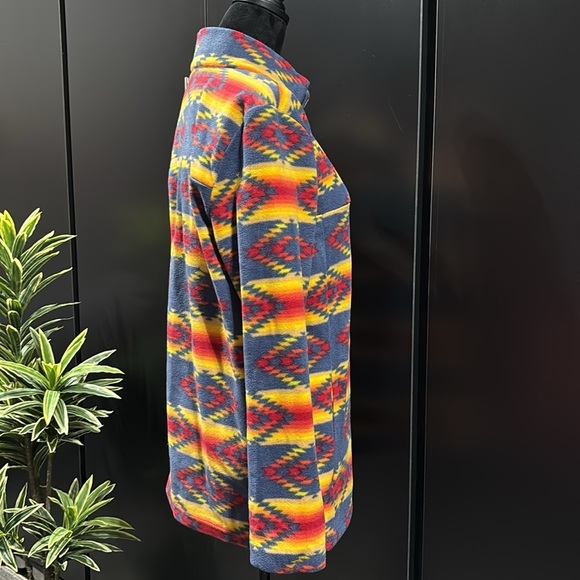 Departwest Aztec Print Fleece 1/4 zip pullover, hip pockets, high neck,so soft - Picture 6 of 10